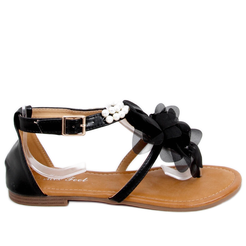 Sandals with Debby Black pearls