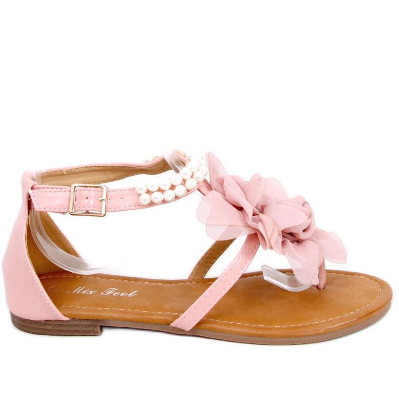 Sandals with Debby Pink pearls