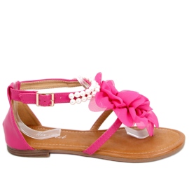 Sandals with Debby Fushia pearls pink