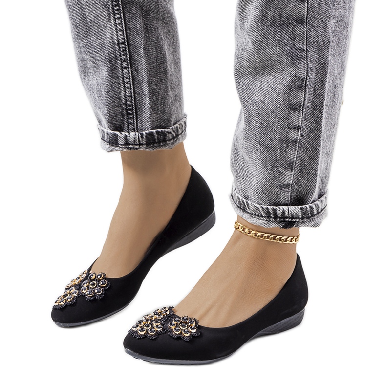 Ladies' black ballerinas Rolla