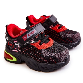 PJ2 Children's Sport Shoes With Velcro Black-Red Lillo
