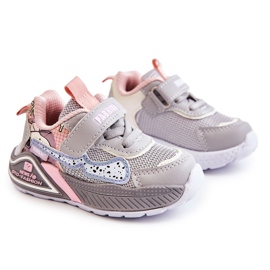 PJ2 Children's Light Sport Shoes Gray Snoopy pink