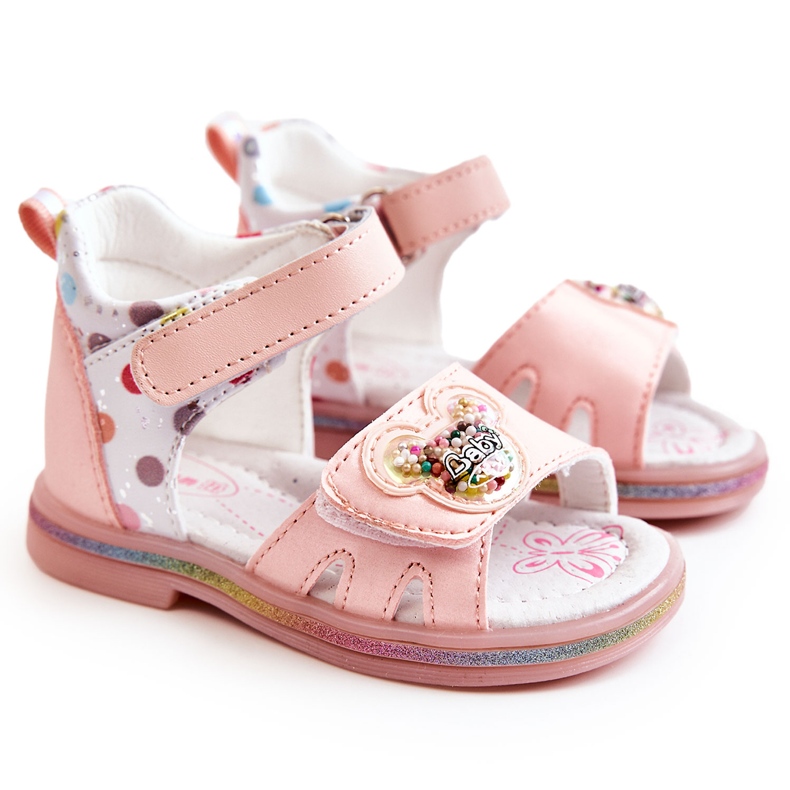 PJ2 Leather Children's Pink Dotty Sandals PJ2 Leather Children's Pink Dotty Sandals