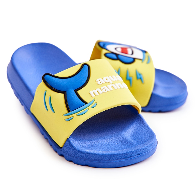 Light Children's Yellow-Blue Sharky Slippers