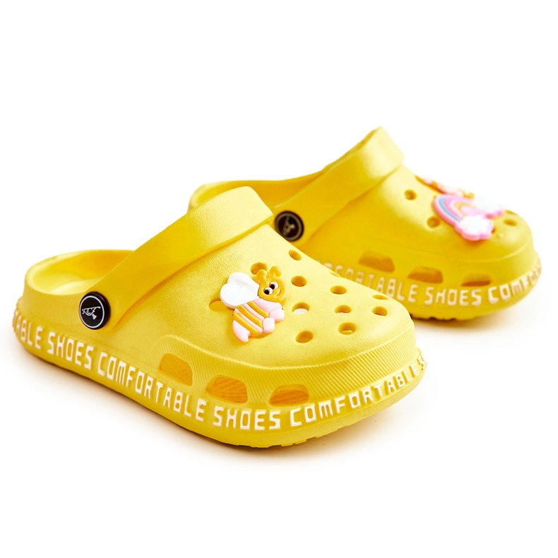 Children's Light Crotch Slippers With Yellow Bertis Decoration