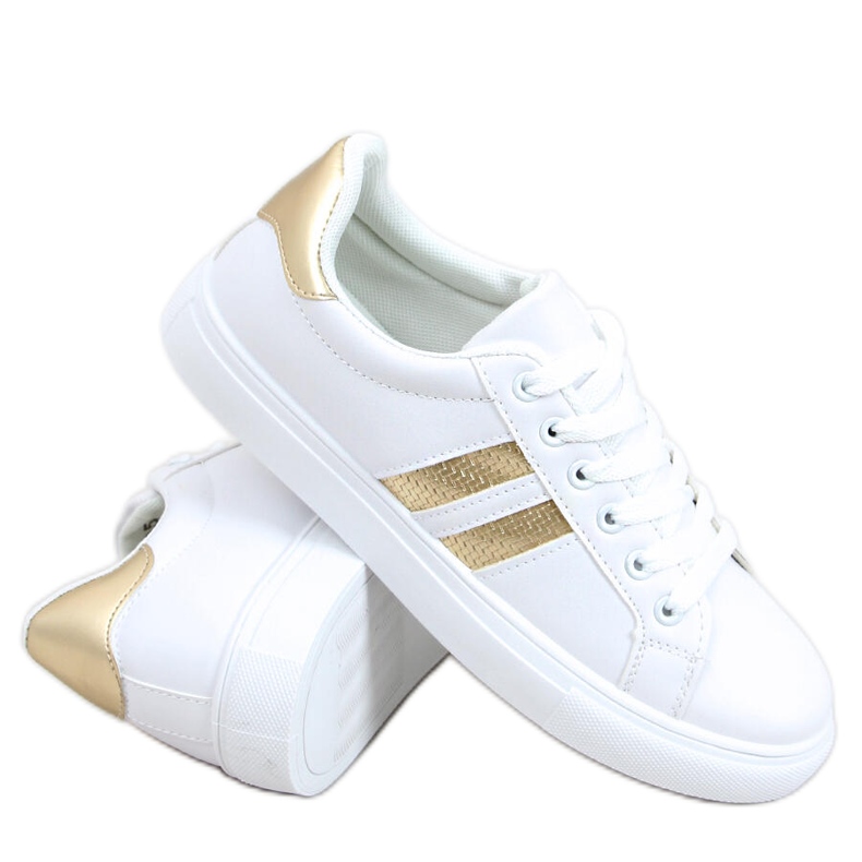 Xina WHITE / GOLD women's sneakers golden