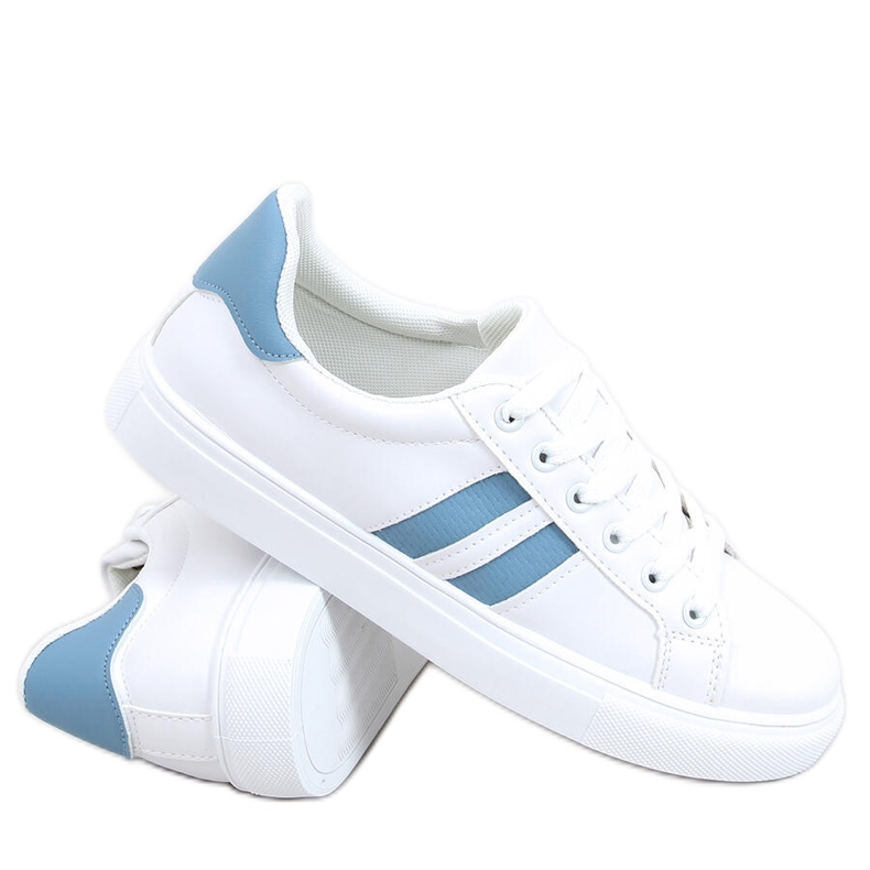 Xina WHITE / GREEN women's sneakers blue