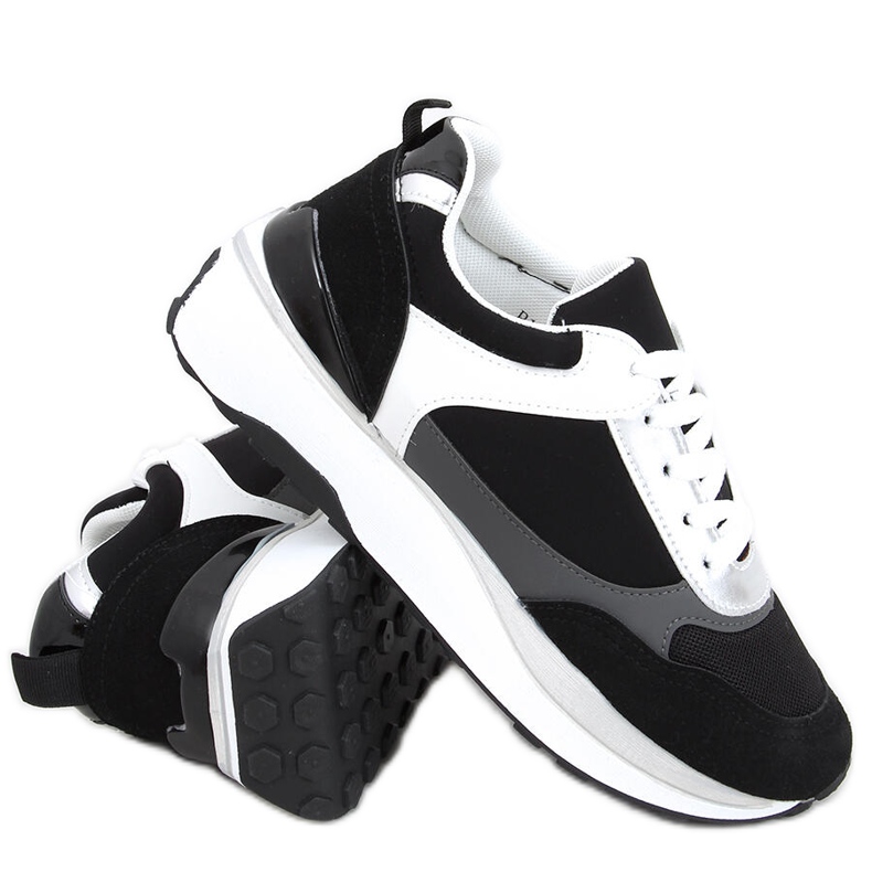 Saola Black Trainers white grey