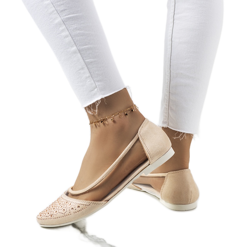 Marx semi-transparent beige ballerinas