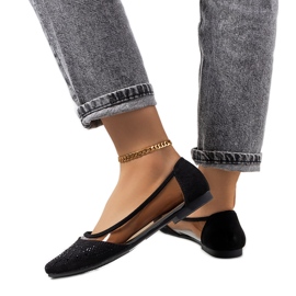 Black semi-transparent Malene ballerinas