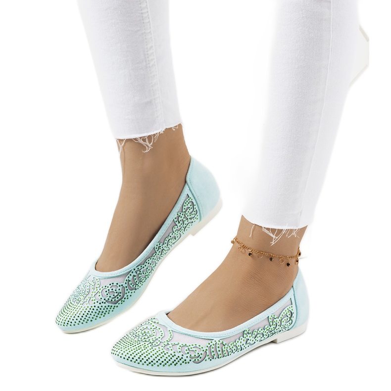 Green ballerinas with openwork Astrid ornaments