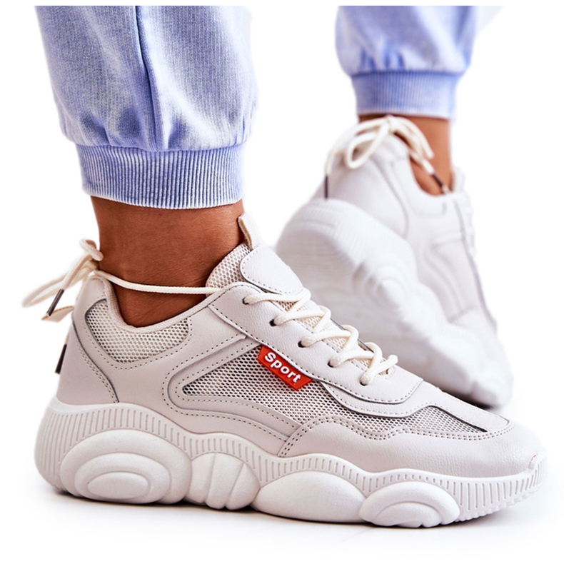 Women's Sneakers Sport Shoes With Mesh Beige Sallis