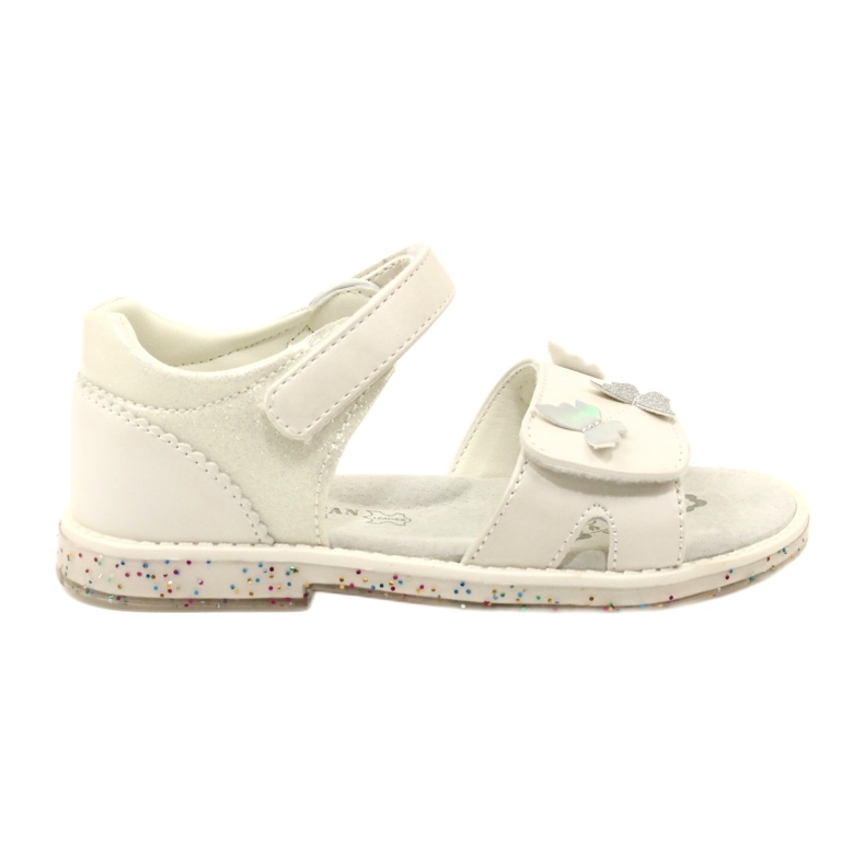 Girls' Velcro sandals in butterflies American Club xD58/22 white