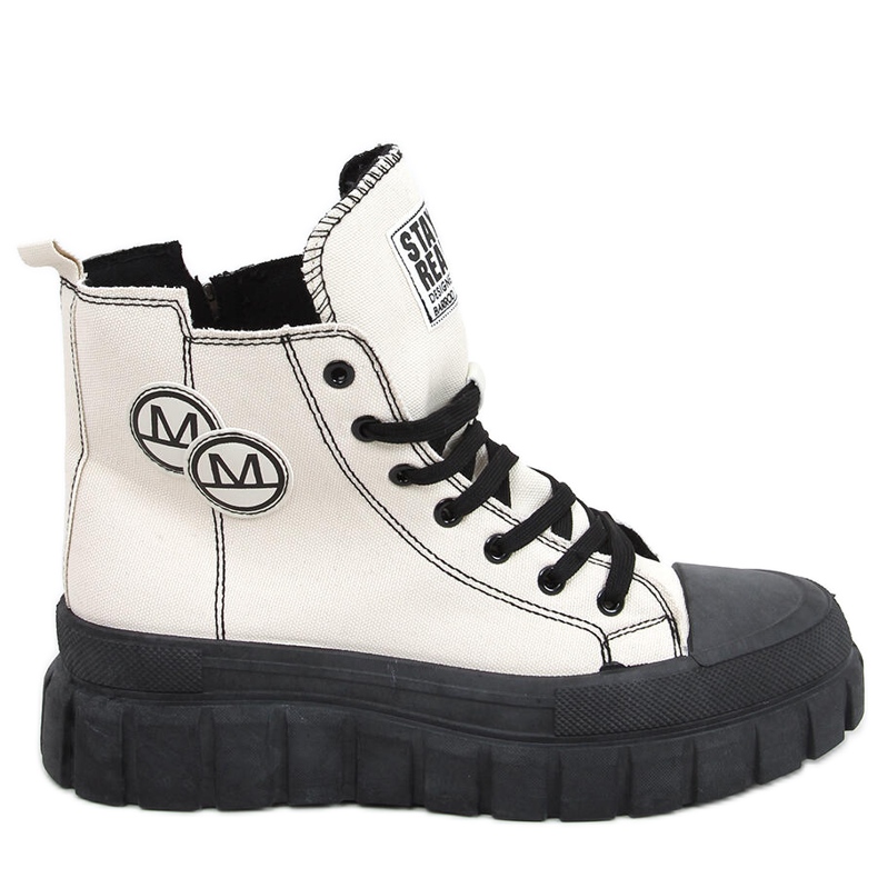 Kaya BEIGE / BLACK high-top sneakers Kaya BEIGE / BLACK high-top sneakers