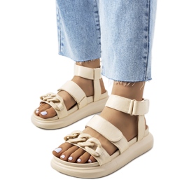 Beige sandals on the Zepps platform