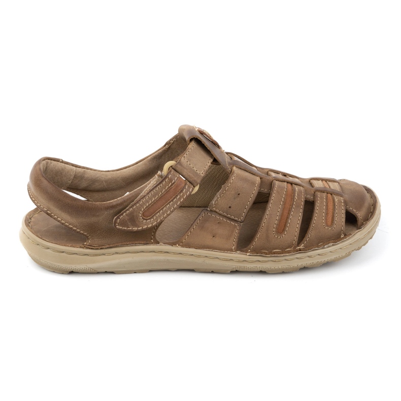 Olivier Men's leather summer sandals 230MA beige
