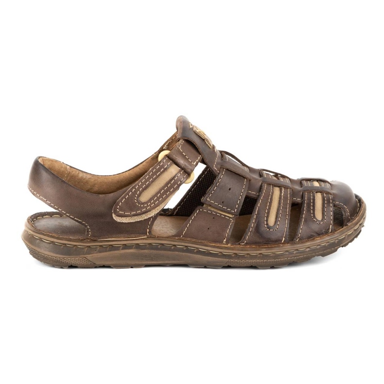 Olivier Men's leather sandals for summer 230MA dark brown Olivier Men's leather sandals for summer 230MA dark brown