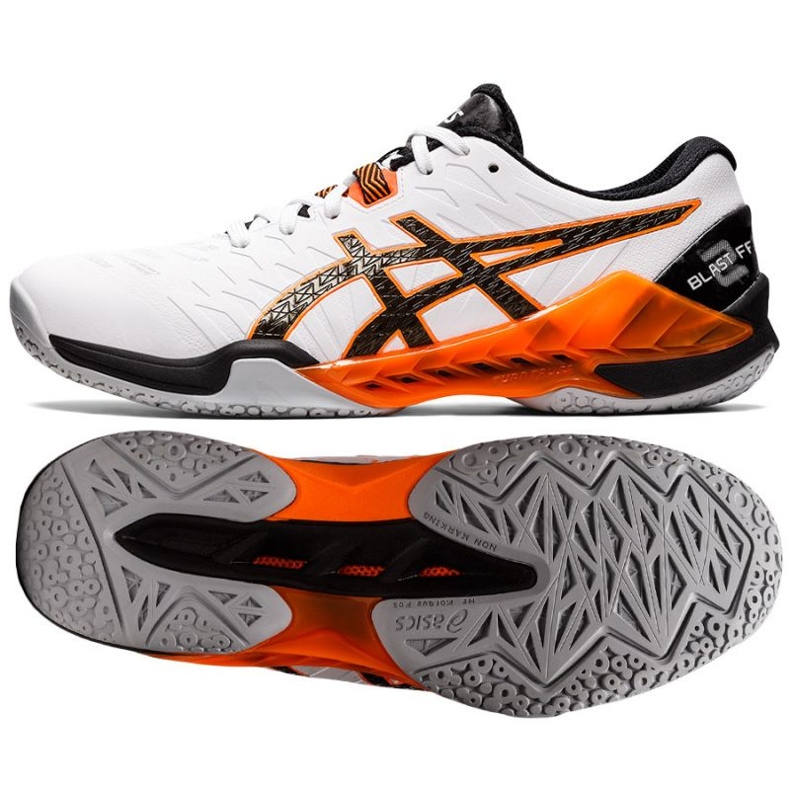 Asics Blast Ff 2 M 1071A044 103 handball shoes white orange white
