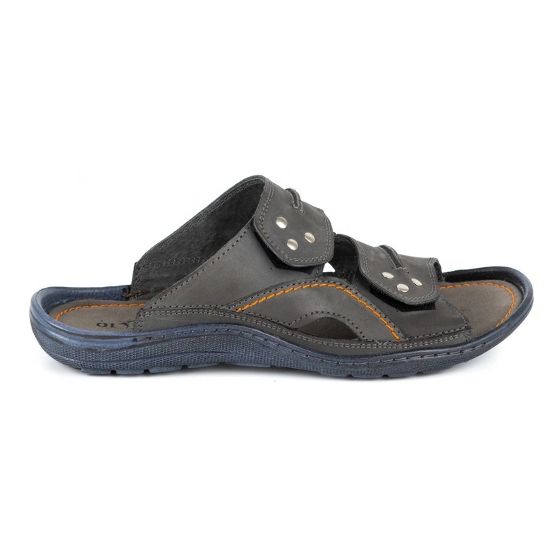 Olivier Men's leather slippers 335GT gray grey Olivier Men's leather slippers 335GT gray grey