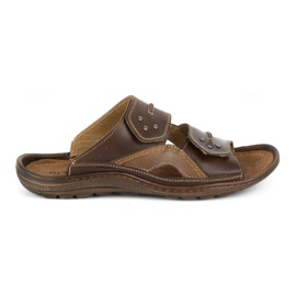 Olivier Men's leather slippers 335GT brown