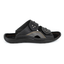 Olivier Men's leather slippers 335GT black