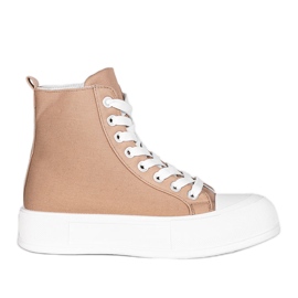 Brown sneakers on a high Natasha soles beige