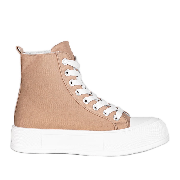 Brown sneakers on a high Natasha soles beige