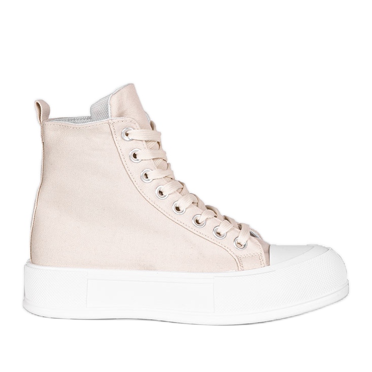 Beige sneakers on a high Natasha soles