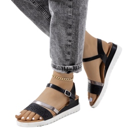 Cubbine women's black sandals silver