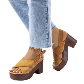 Brown sandals on the Chapel platform Brown sandals on the Chapel platform