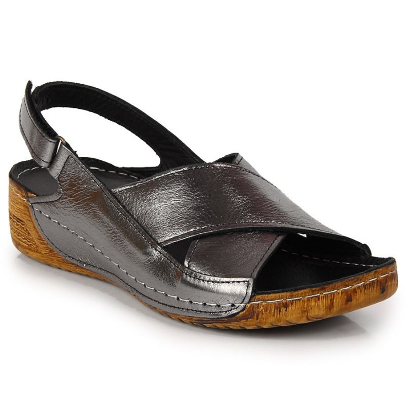 Leather wedge sandals T.Sokolski W SCA164A silver Leather wedge sandals T.Sokolski W SCA164A silver