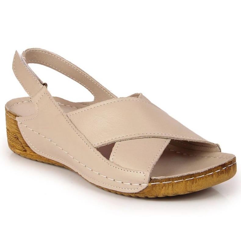 Leather wedge sandals T.Sokolski W SCA164B beige
