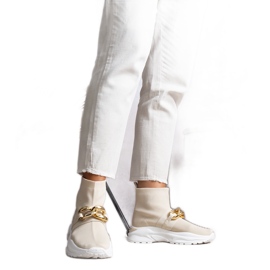 Beige sneakers with Taryn chain Beige sneakers with Taryn chain