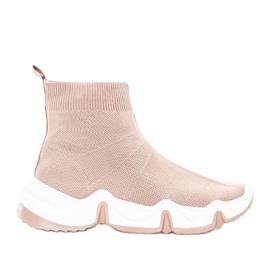 Terica brown high-top sneakers beige