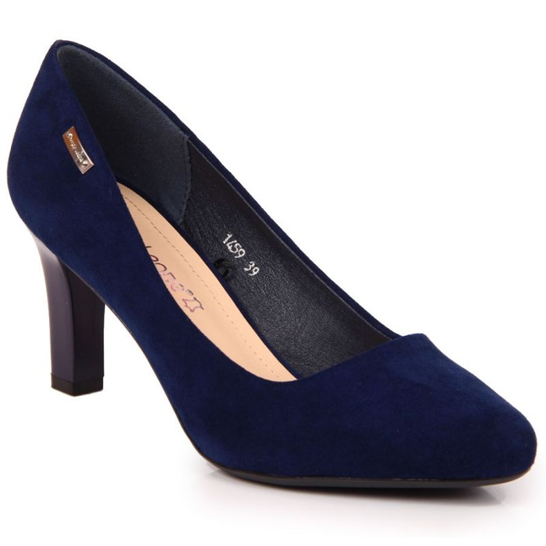 Pumps on the post suede Sergio Leone W SK39Y navy blue