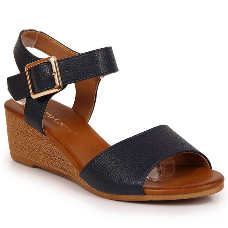 Wedge sandals Sergio Leone W SK376C navy blue