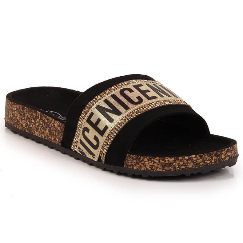 EVento W EVE354 slippers black golden EVento W EVE354 slippers black golden