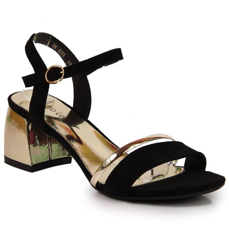 Sandals on the post of Sergio Leone W SK372B black and gold