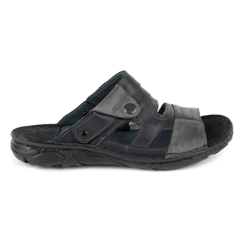 Olivier Men's leather slippers 460MP black