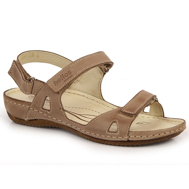 Comfortable leather women's sandals in beige Helios 205 Comfortable leather women's sandals in beige Helios 205