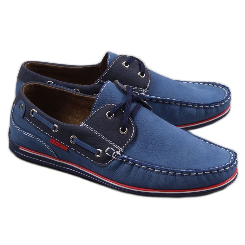 Gregor blue men's leather loafers
