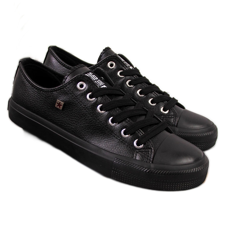 Black eco leather low sneakers Big Star V274871