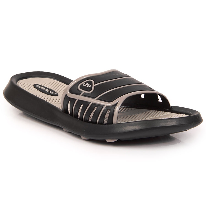 Black Atletico men's rubber slippers