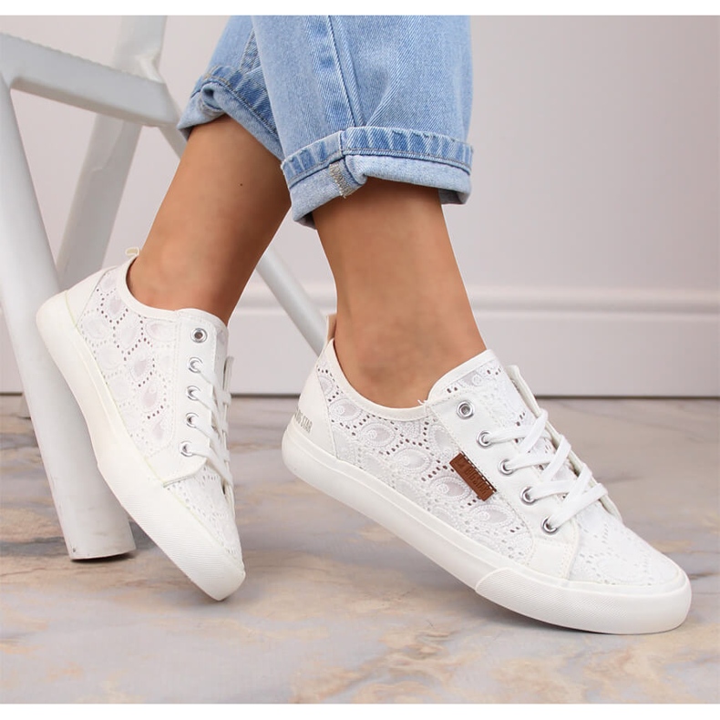 Big Star white lace sneakers W274925