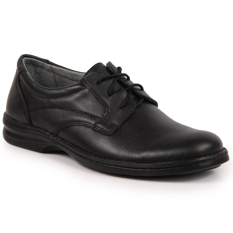 Comfortable leather men's shoes black Helios 872