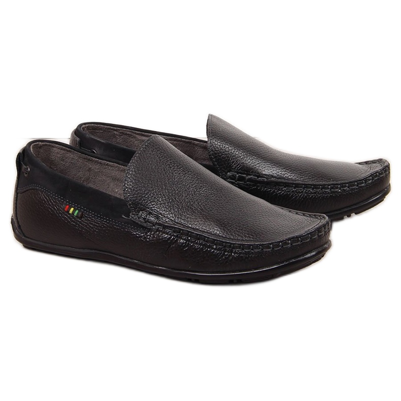 Black Gregor men's leather loafers