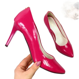Pumps on a stiletto heel lacquered fuchsia Juma pink