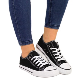 Atletico black textile low sneakers