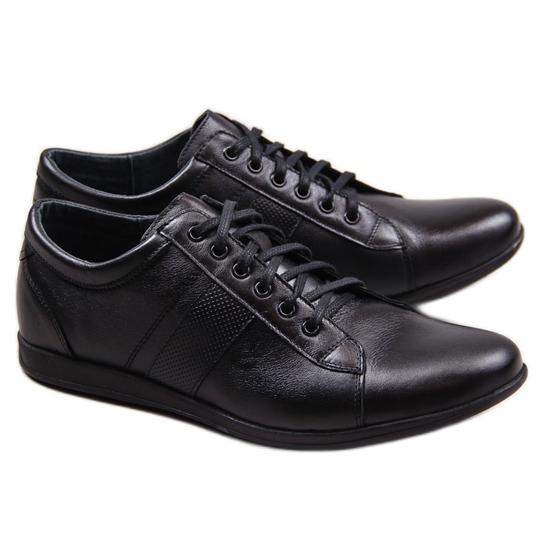 Black Men's leather casual shoes Gregor 2063