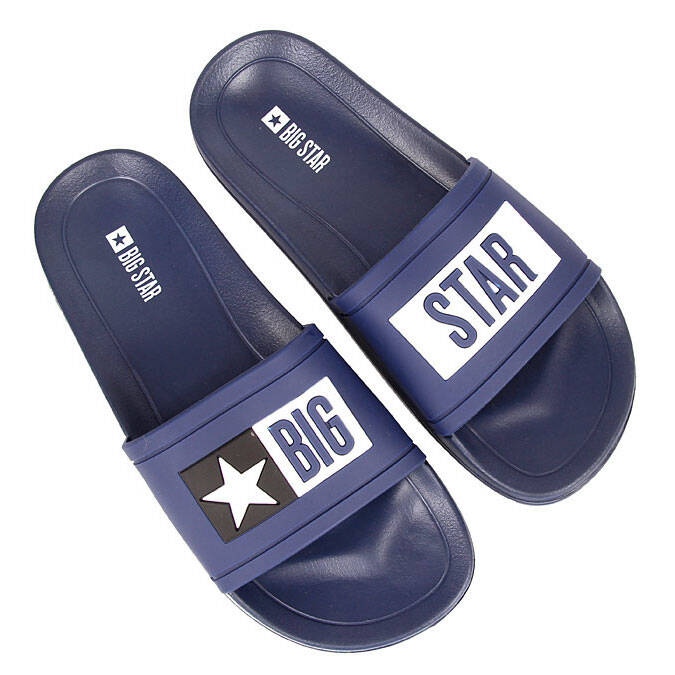 Men's navy blue rubber beach slippers Big Star DD174701